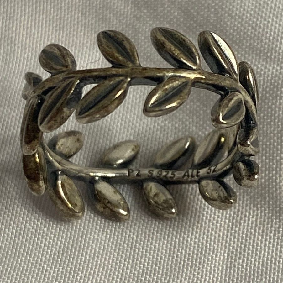 pandora Boho Olive Leaf Band Ring Silver 925 Pandora Size 6 Size ONE SIZE - 4 Thumbnail
