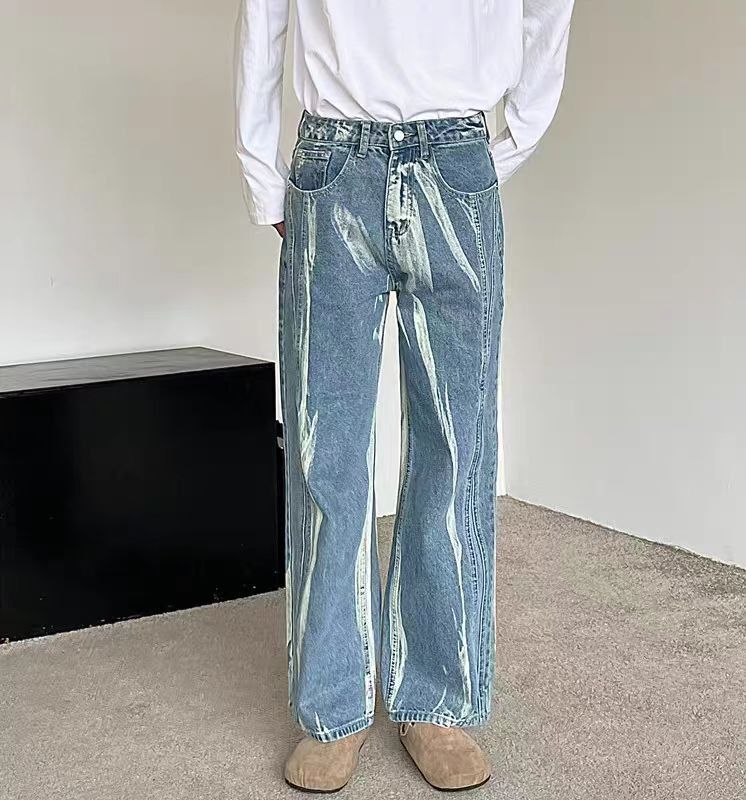 Japanese Brand × Jean Casual distressed tie-dye washed vintage baggy jeans Size US 33 - 5 Thumbnail