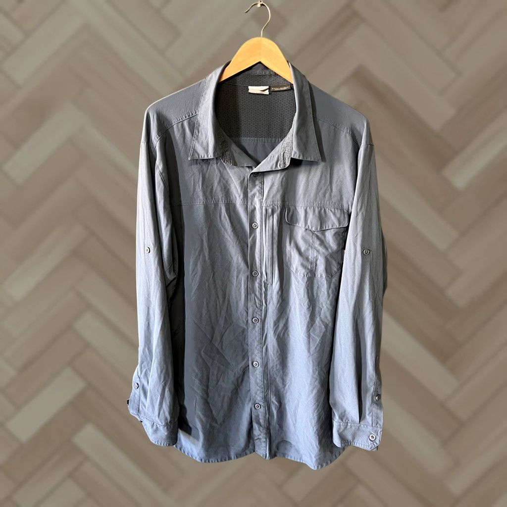 Vintage Columbia Mens Blue Long Sleeve Outdoor Hiking Button-Up Single Pocket sz 2XL Size US XXL / EU 58 / 5 - 1 Thumbnail