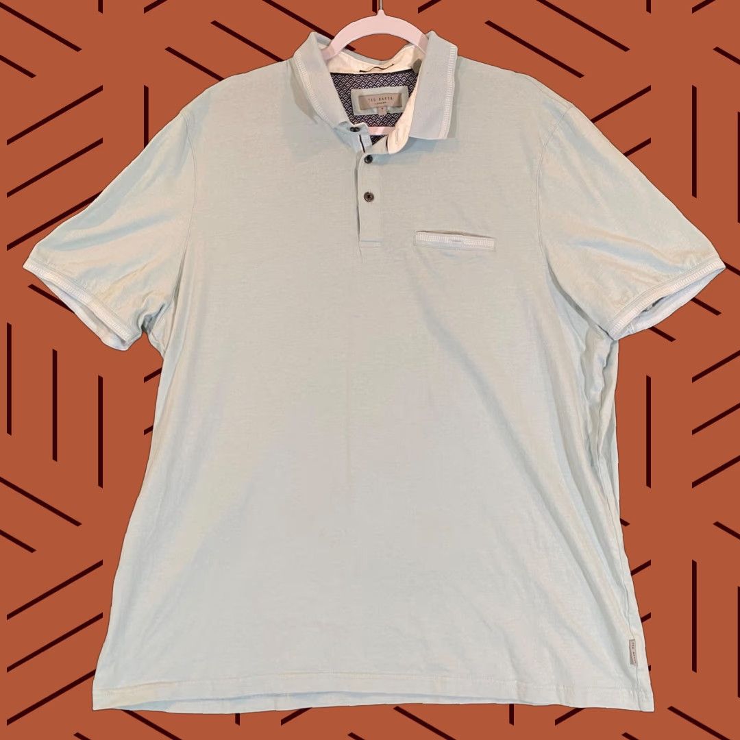 Ted Baker Ted Baker London Polo Mens 7 Blue Casual Golf Shirt Short Sleeve Size US M / EU 48-50 / 2 - 1 Thumbnail