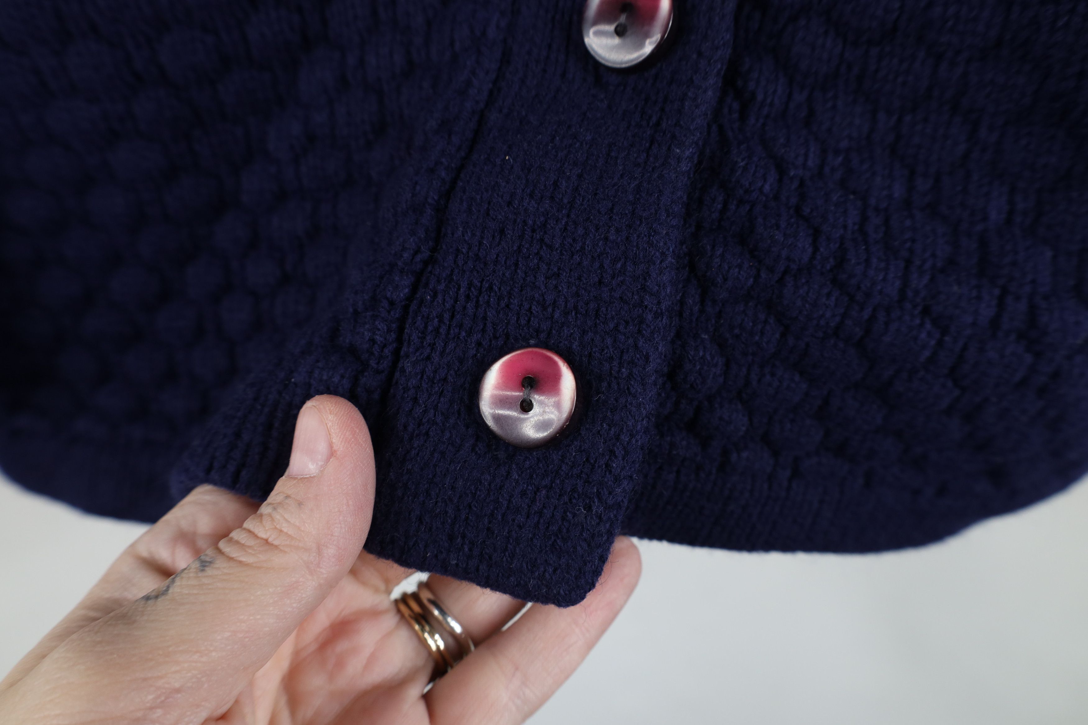Vintage Vintage60s Streetwear Textured Cardigan Sweater Blue USA Size M / US 6-8 / IT 42-44 - 4 Thumbnail