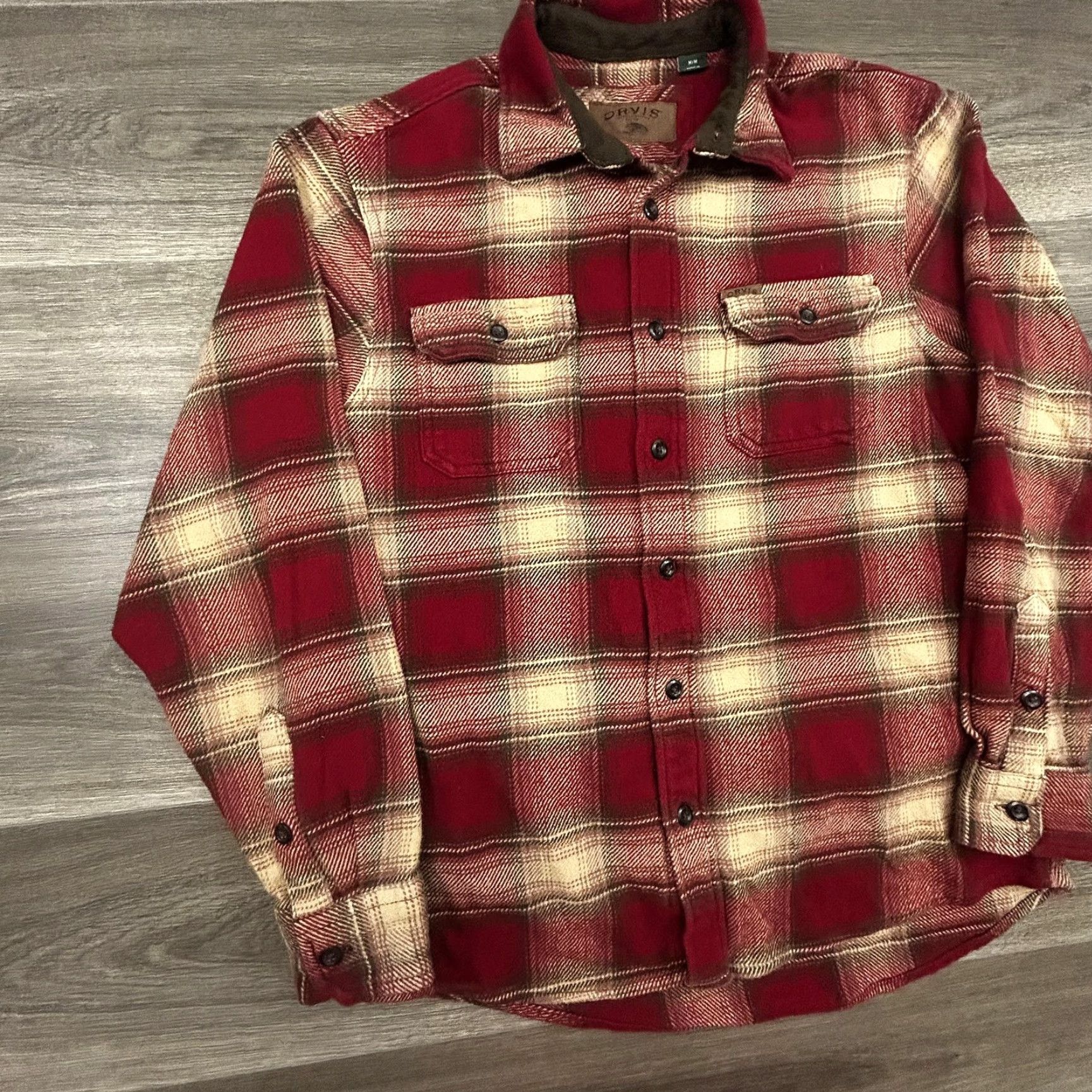Orvis Orvis Shirt Jacket Mens Medium Red Plaid Flannel Lined Insulated Warm Outdoor Featured Pockets Button Front Casual Workwear Jacket Size US M / EU 48-50 / 2 - 3 Thumbnail