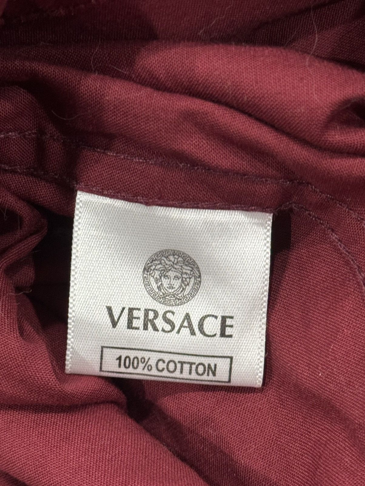 Versace Jeans Couture Versace Jeans Couture Medusa Head Embroidery Shirt Burgundy Size US M / EU 48-50 / 2 - 7 Thumbnail