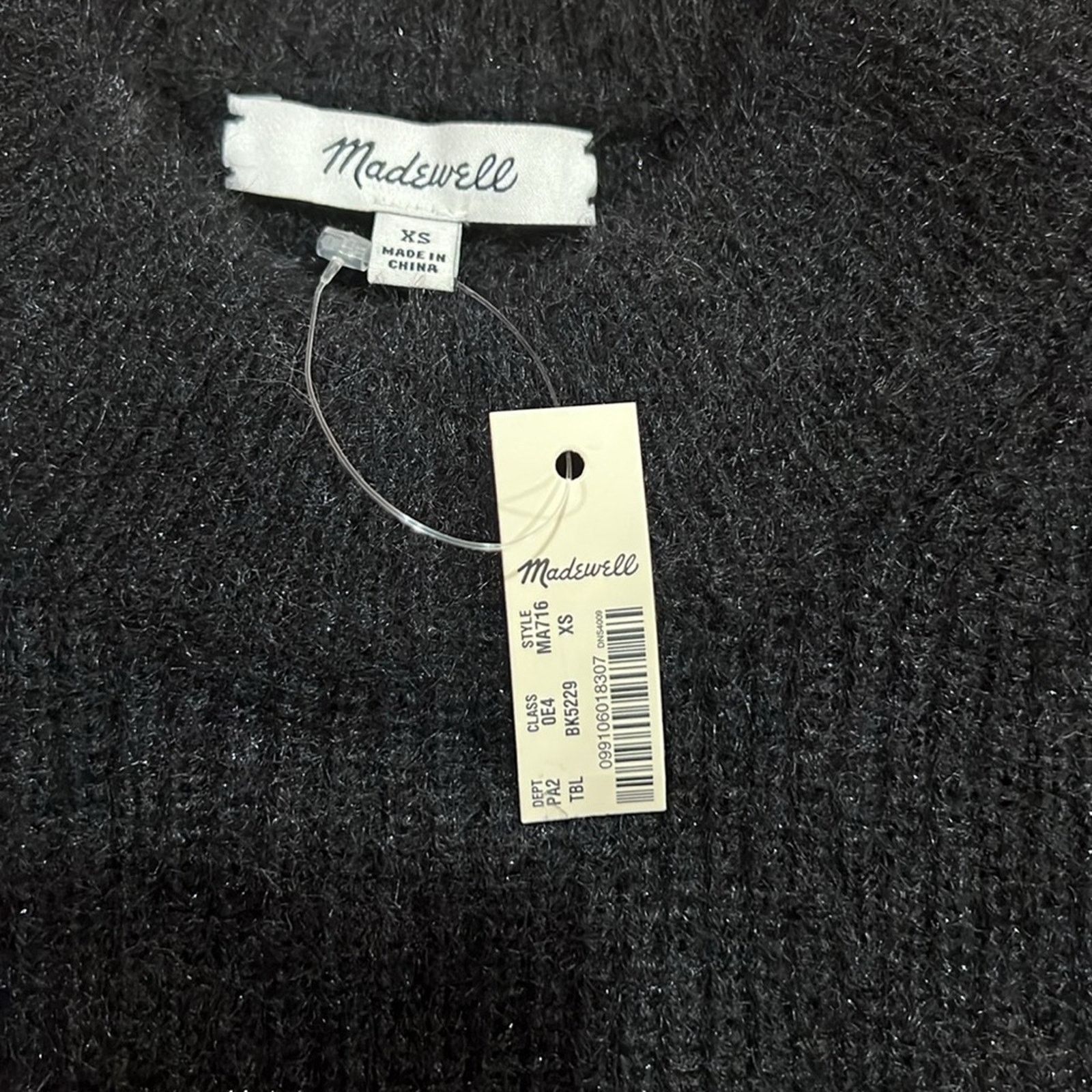 Madewell Maxwell Eaton Puff-Sleeve Pullover Sweater in Shimmery Black Size XS / US 0-2 / IT 36-38 - 4 Thumbnail