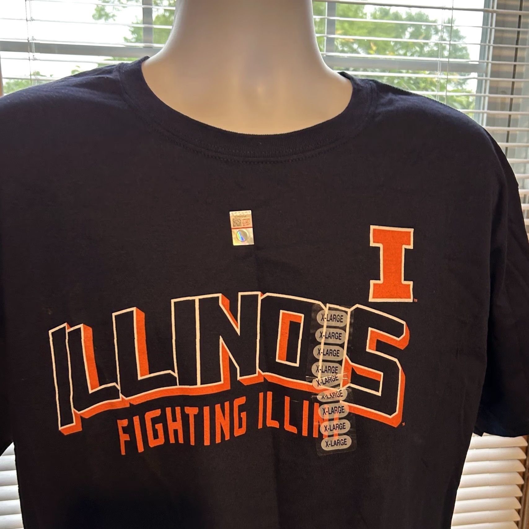 Hanes University Of Illinois Fighting Illini Shirt Men XL Navy Blue Short Sleeve Hanes Crew Neck T-Shirt Size US XL / EU 56 / 4 - 4 Thumbnail