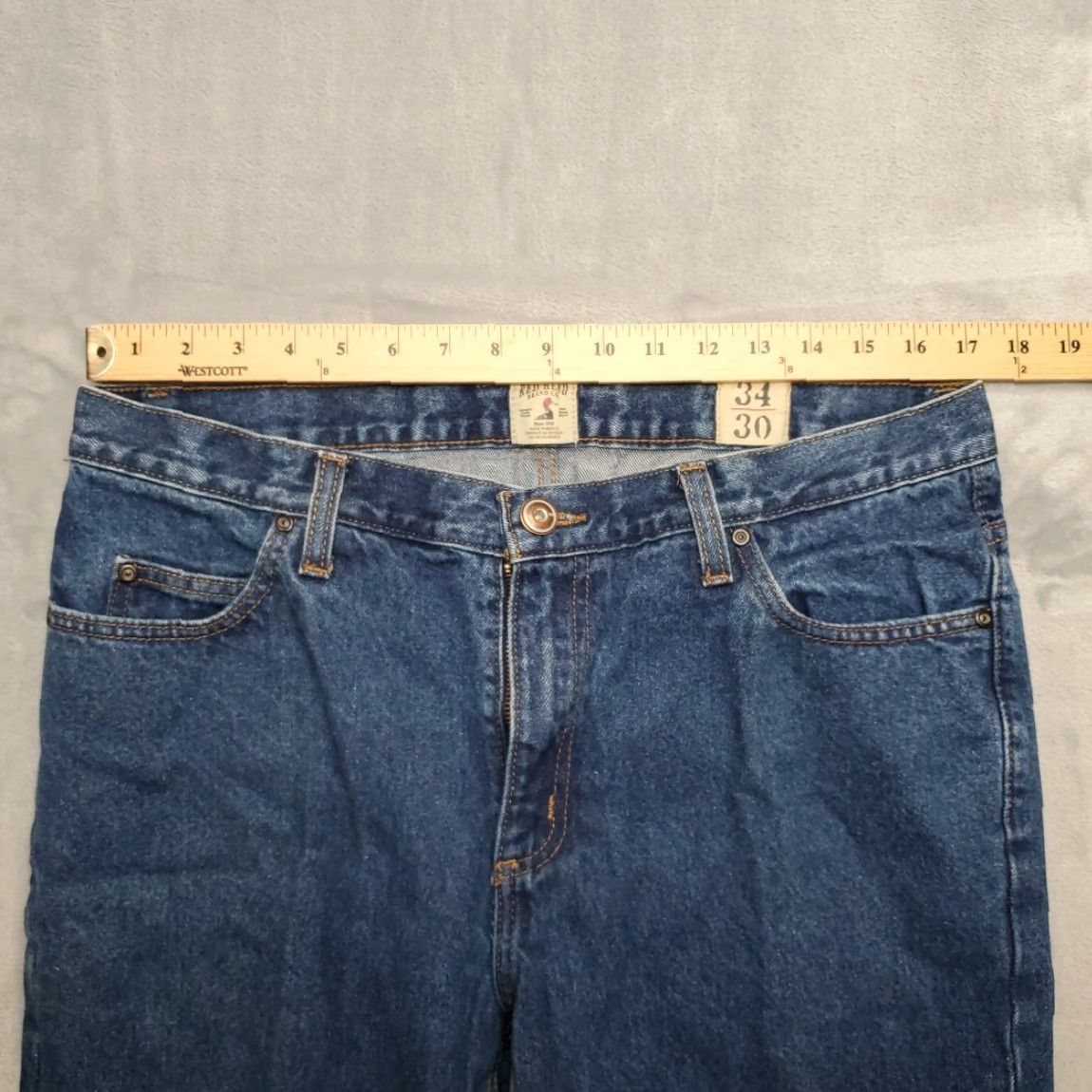 Vintage Red Head Jeans Mens 34x30 Blue Denim 100% Cotton Outdoor Classic Straight Leg Jeans Mens 34 Blue Western American Belt Loops 5-Pocket Design Size US 34 / EU 50 - 7 Thumbnail