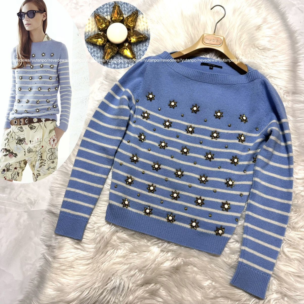Gucci Gucci star decoration border cashmere sweater XS Size XS / US 0-2 / IT 36-38 - 1 Thumbnail