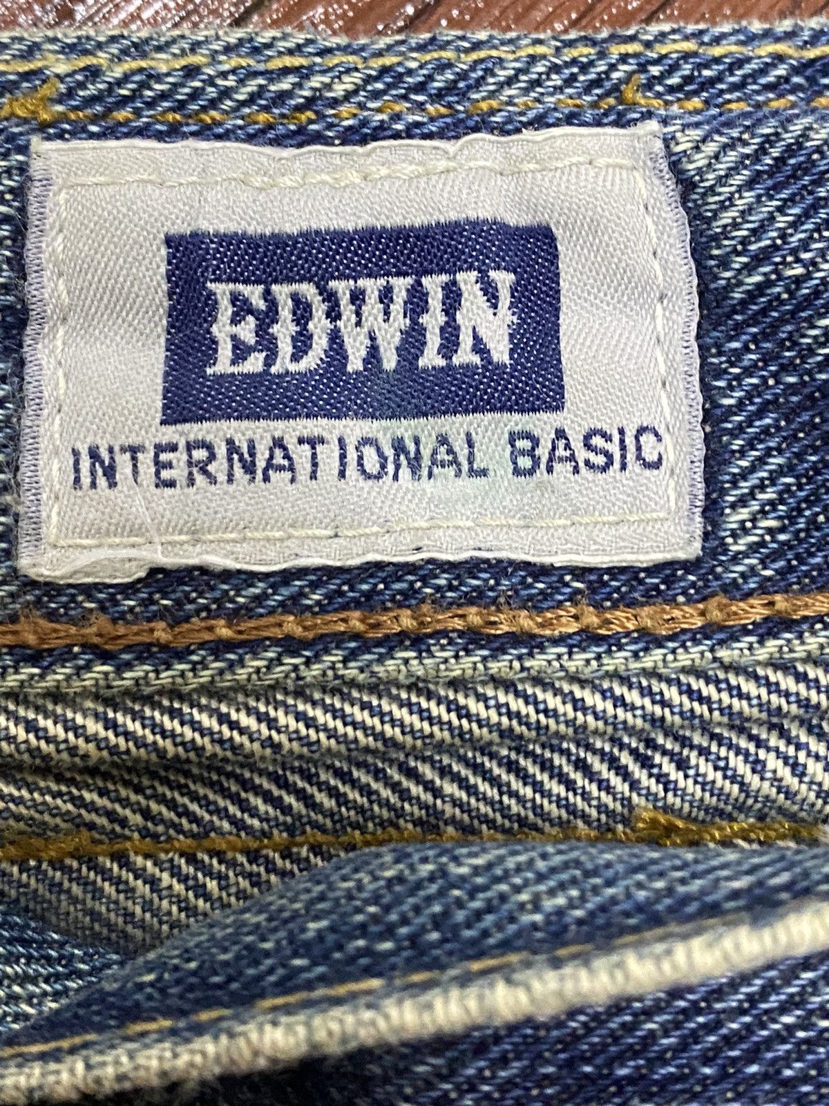 Japanese Brand Vintage Edwin503 Blue Wash Distressed Loose Jeans Size US 31 - 13 Thumbnail