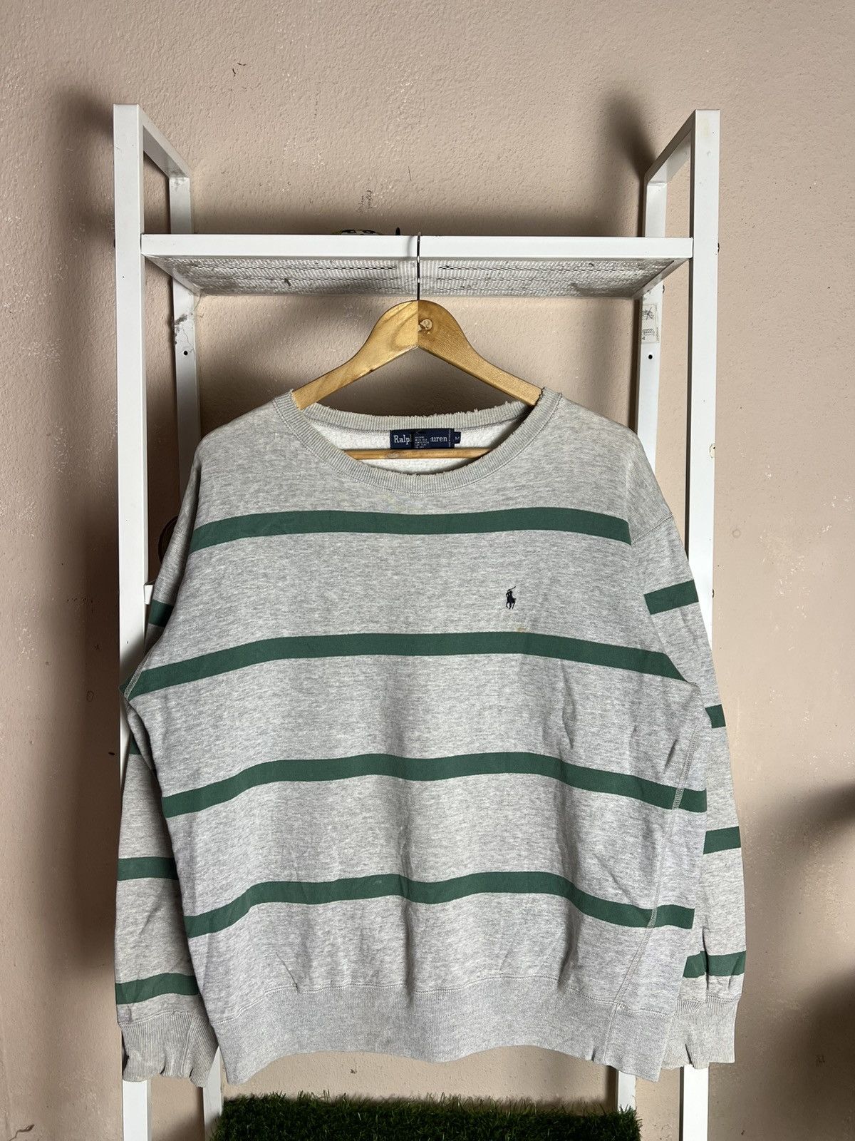 Polo Ralph Lauren Polo Ralph Lauren Vintage Striped Sweatshirt Worn Distressed Size US M / EU 48-50 / 2 - 1 Thumbnail