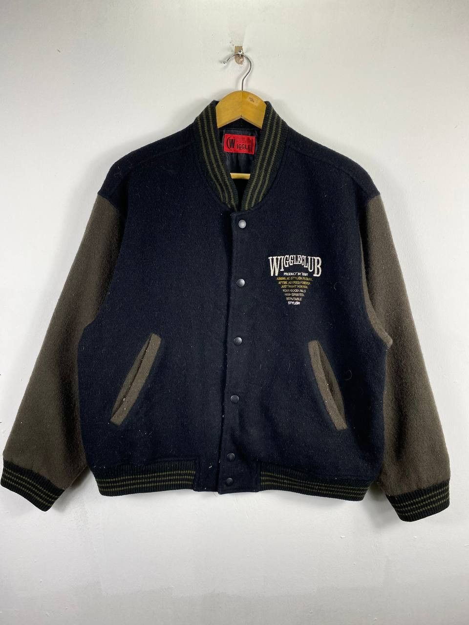 Japanese Brand wiggle club wool varsity jacket nice design Size US L / EU 52-54 / 3 - 1 Thumbnail