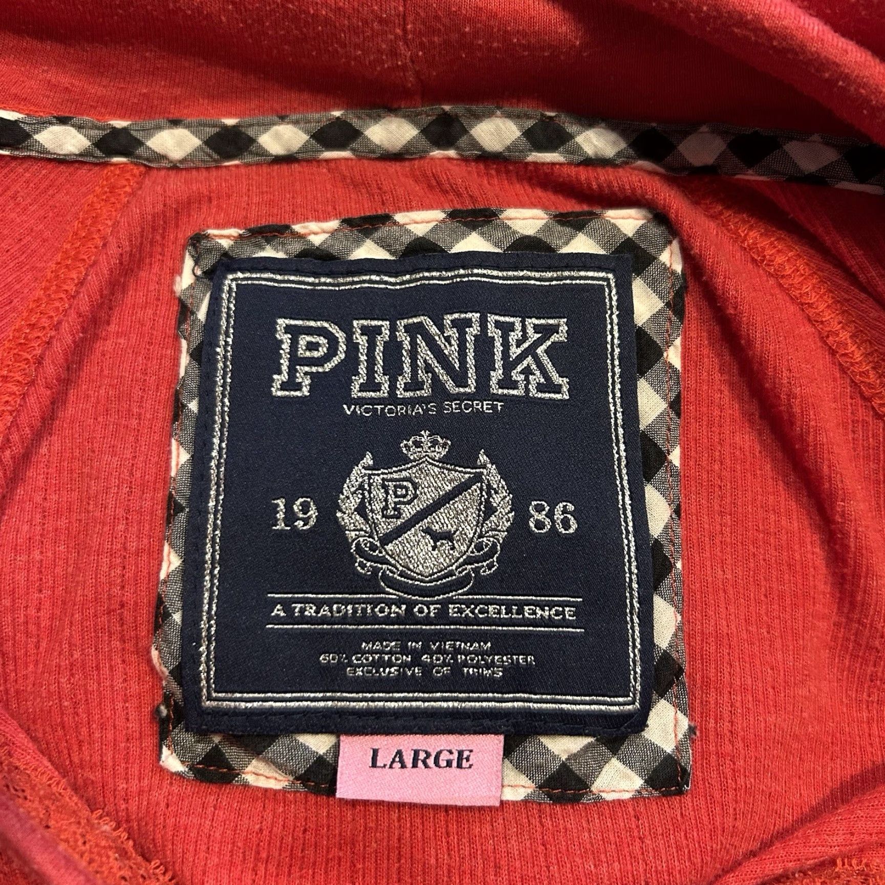 Pinko PINK Victoria Secret Y2K Hooded Long Sleeve Size Large Shirt Womens L Pink Hooded Size L / US 10 / IT 46 - 4 Thumbnail