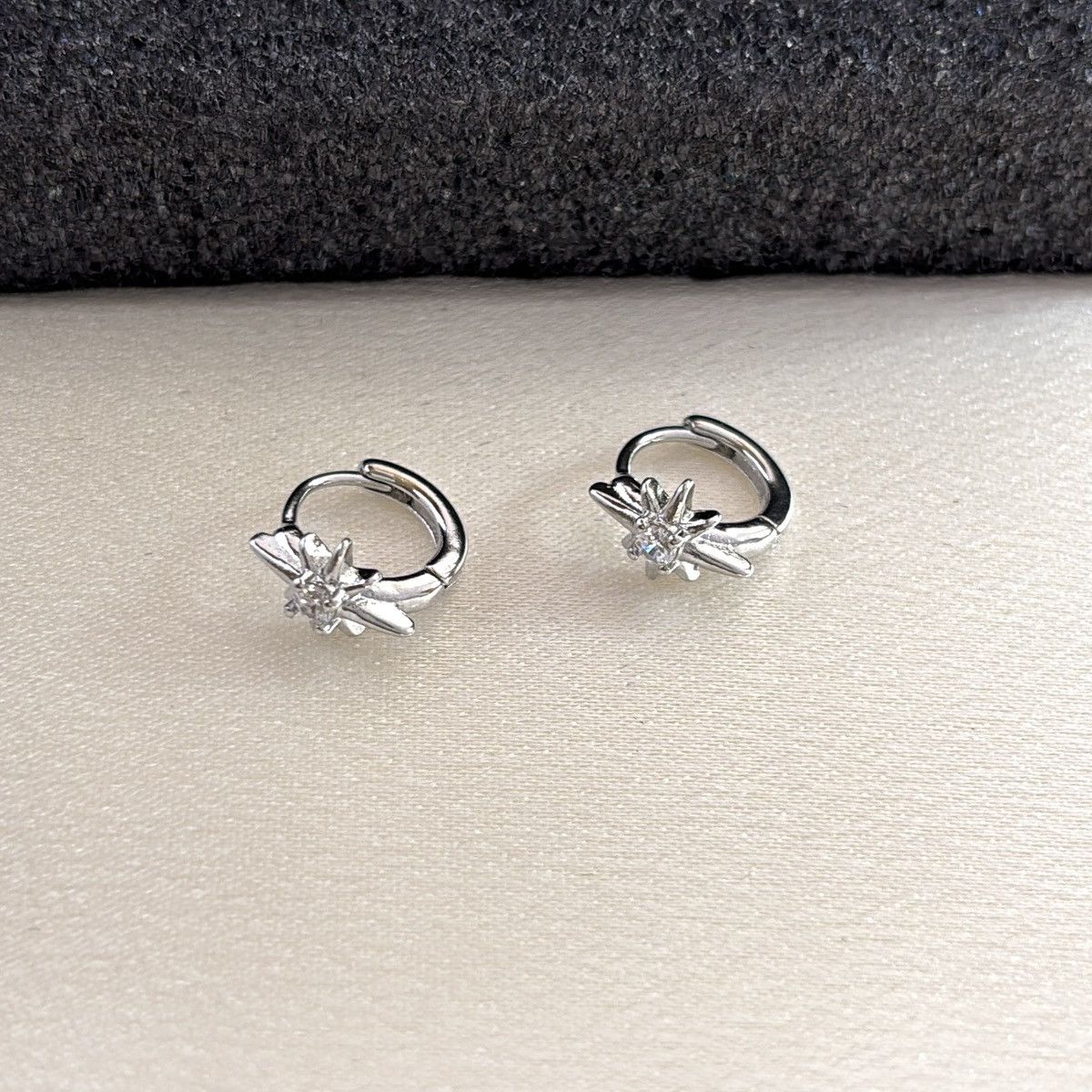 Other 10mm CZ Star Hoop Earrings for Men Women,Streetwear Hip Hop Size ONE SIZE - 1 Thumbnail