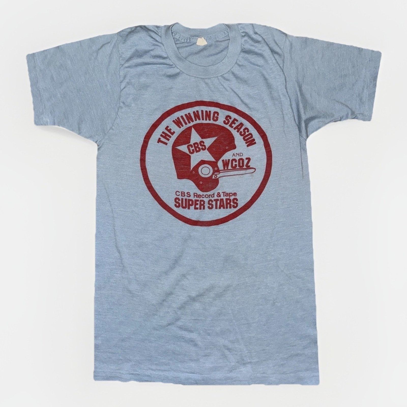 Band Tees × Vintage Vintage CBS Football Single Stitch T-Shirt Blue Small 16x25 Size US S / EU 44-46 / 1 - 1 Thumbnail