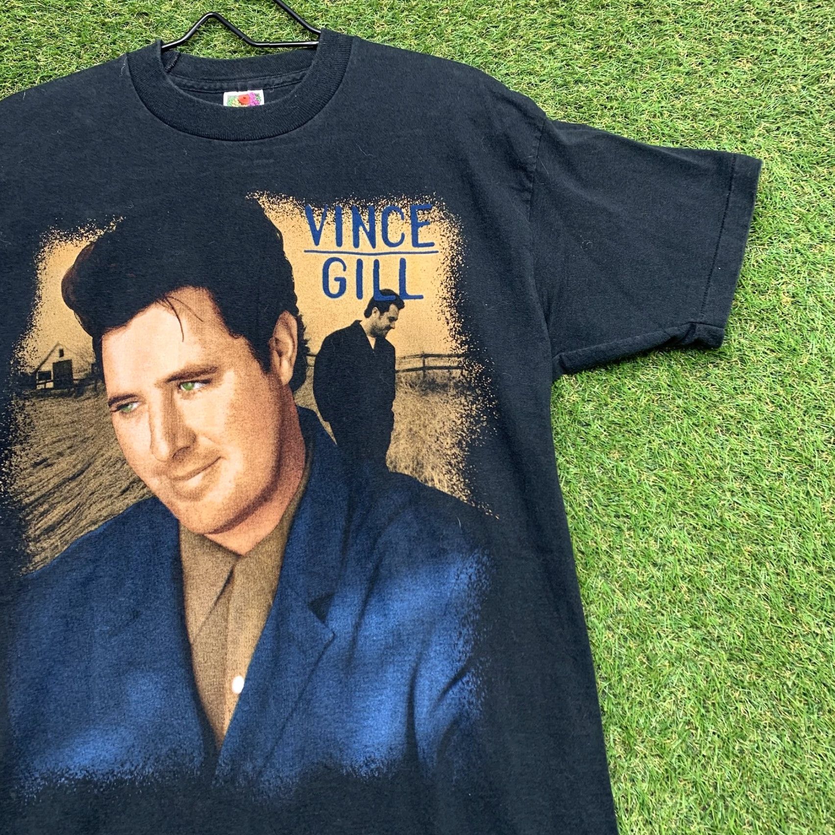 Fruit Of The Loom VINTAGE Vince Gill T-Shirt Men's Large Black Country Music Concert Tour Graphic 90s Country Fans Size US L / EU 52-54 / 3 - 2 Thumbnail
