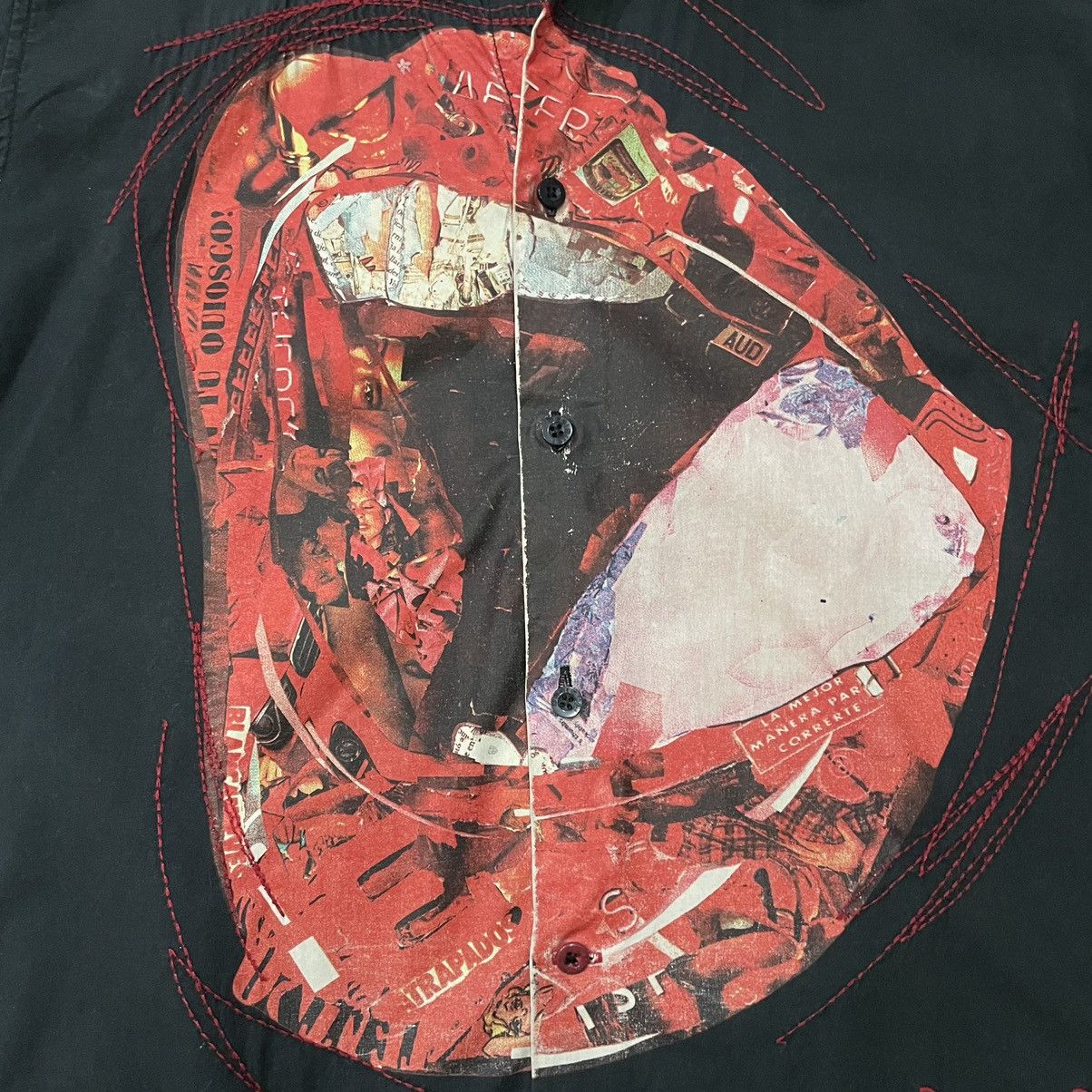 Le Grande Bleu (L.G.B.) Vintage Desigual “La Vida Es Chula” Slimfit Long Sleve Shirt Size US M / EU 48-50 / 2 - 7 Thumbnail