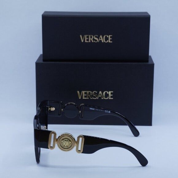 Versace Versace VE4483D GB1/87 Sunglasses Black Square Frame Size ONE SIZE - 12 Thumbnail