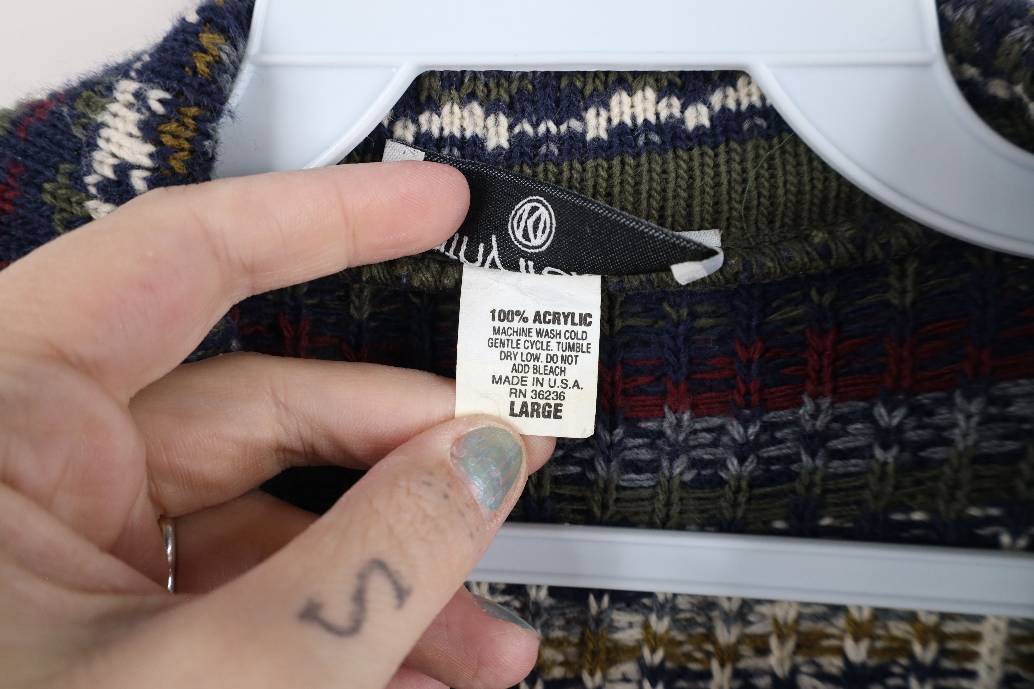 Vintage Vintage 90s Streetwear Fair Isle Knit Cardigan Sweater USA Size L / US 10 / IT 46 - 7 Thumbnail