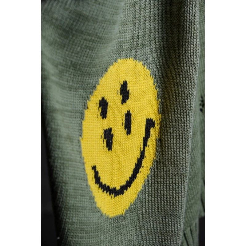 Kapital KAPITAL Smiley Patch Knit Distressed Sweatshirt Crewneck Size US L / EU 52-54 / 3 - 6 Thumbnail