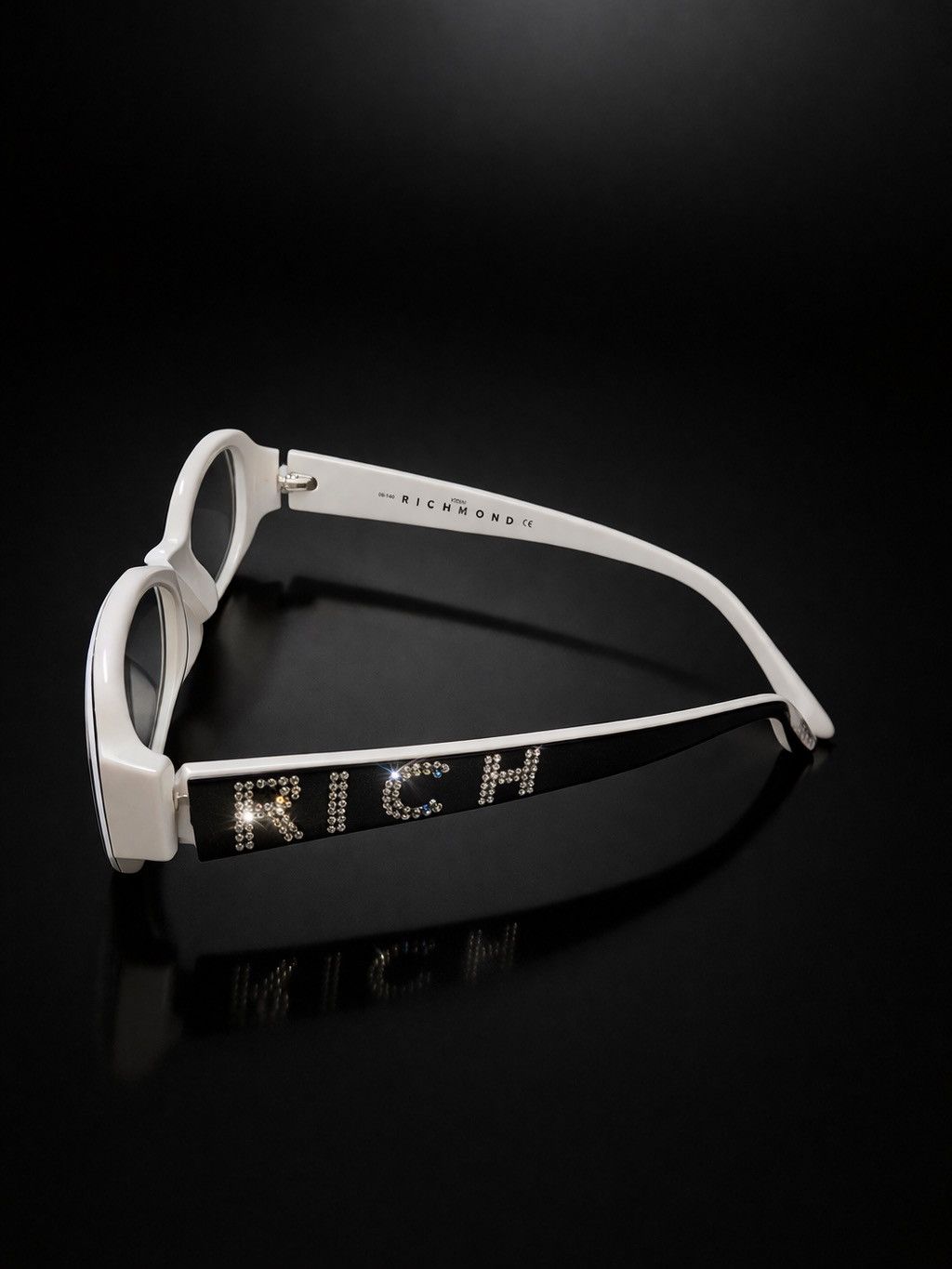 John Richmond Richmond RICH Rhinestone Eyeglass Frames White Size ONE SIZE - 1 Thumbnail