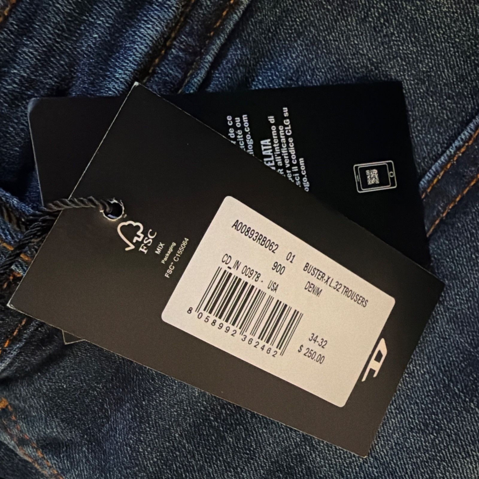 Diesel Diesel Mens Buster Tapered Jeans RB065 Blue $250 Size 34/32 Size US 34 / EU 50 - 7 Thumbnail