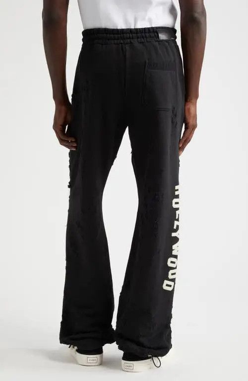 Amiri o1orln1025 Hollywood Destroyed Sweatpants & Joggers in Black Size US 30 / EU 46 - 3 Thumbnail