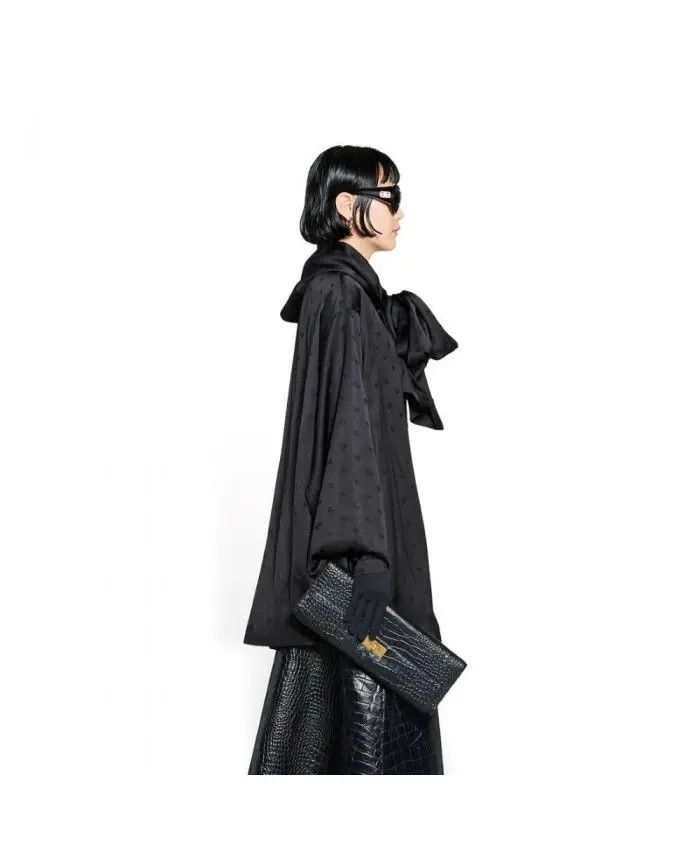 Balenciaga o1w1db10625 Hourglass Blouse in Black Size 30" / US 8 / IT 44 - 3 Thumbnail