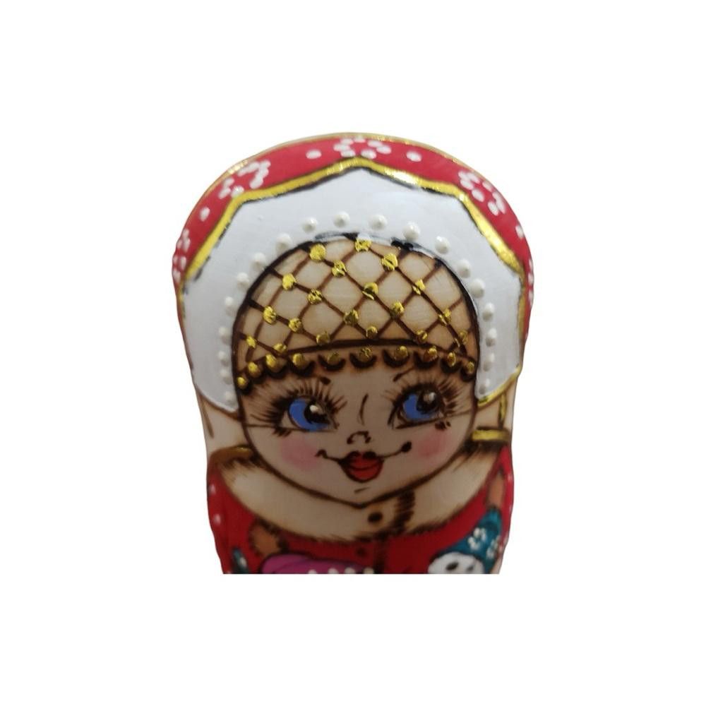 Designer Russian Christmas Nesting Doll 8” Handcrafted Size ONE SIZE - 6 Thumbnail