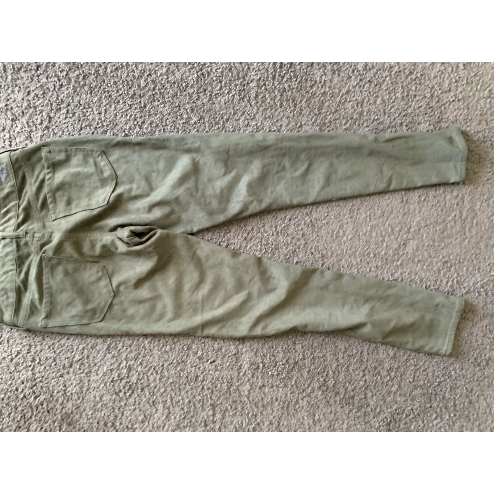 Olive TOKYO DARLING Olive Green Suede HIGH WAISTED JEGGING Pants Women's Sz 2 Regular Size 26" / US 2 / IT 38 - 5 Thumbnail