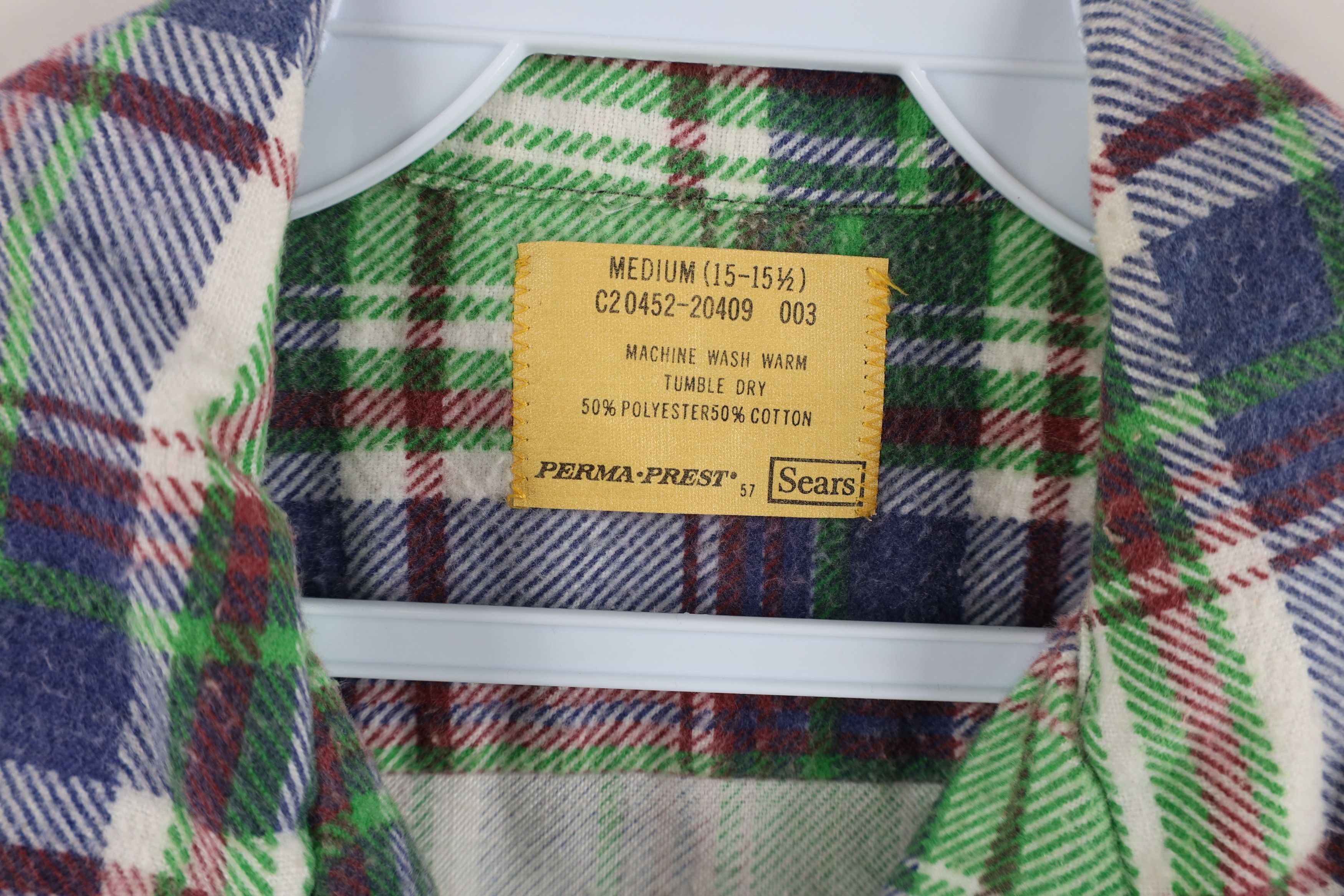 Vintage Vintage 70s Streetwear Flannel Collared Polo Shirt Plaid USA Size US M / EU 48-50 / 2 - 6 Thumbnail