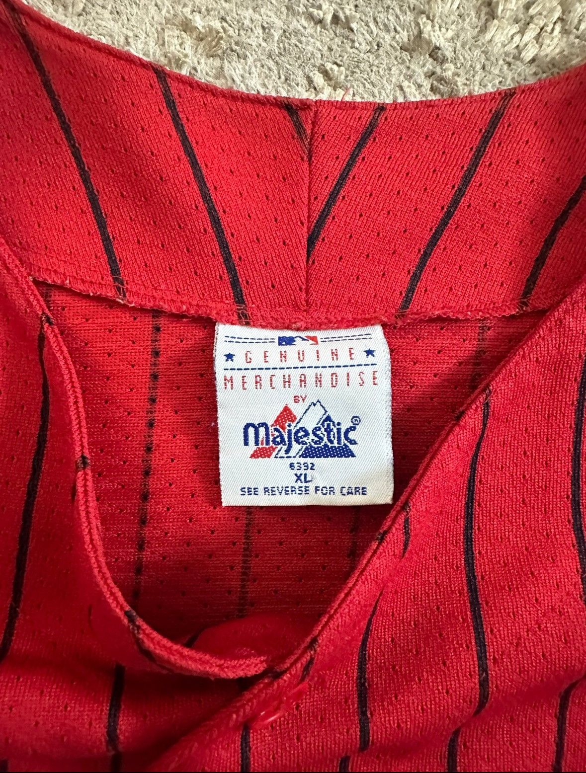 Majestic Vintage Majestic Atlanta Braves Red Pin Stripe Jersey 90s XL Size US XL / EU 56 / 4 - 5 Thumbnail