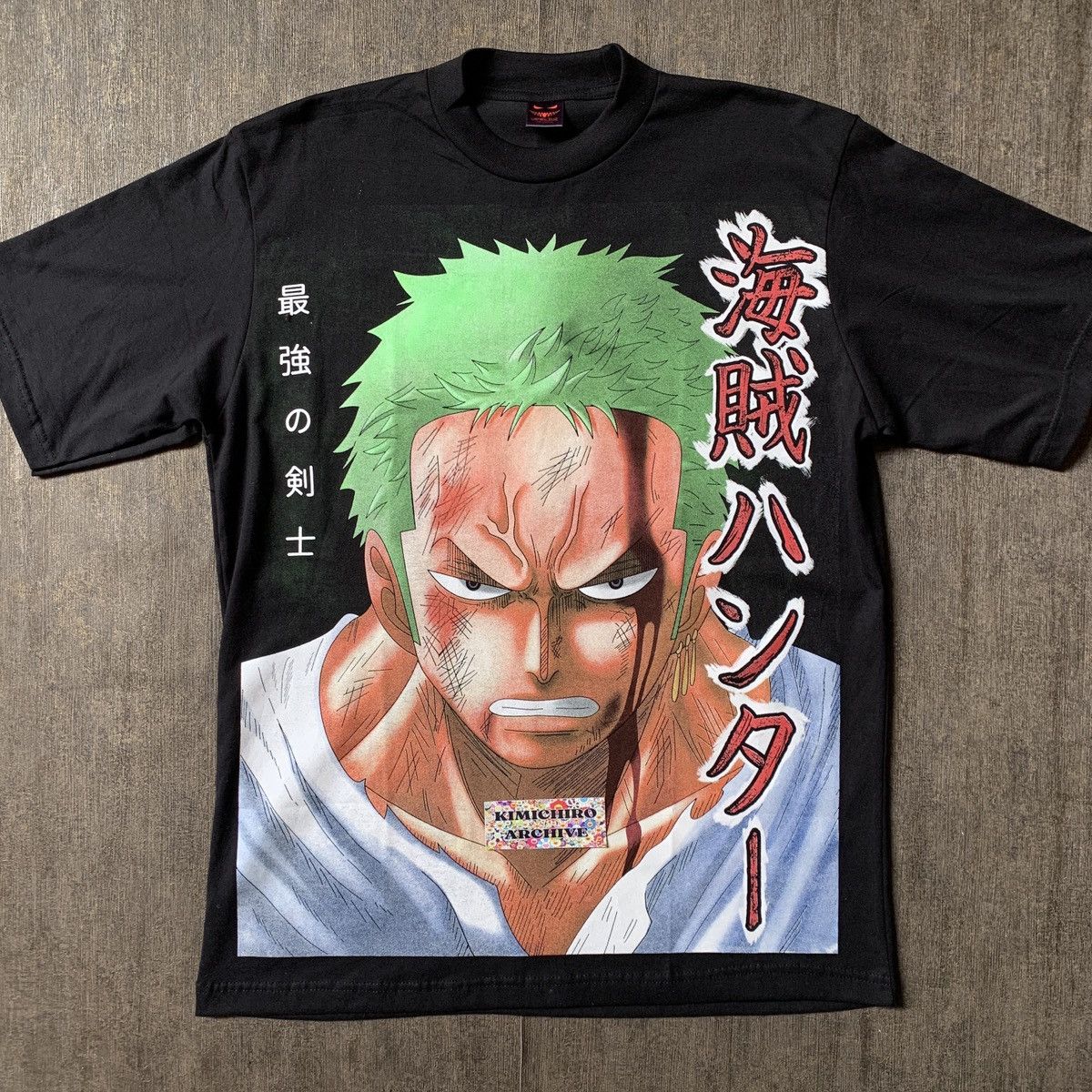image of Anima x One Piece Roronoa Zoro X Onepiece X Fan Bbbootlegg X in Black, Men's (Size Medium)