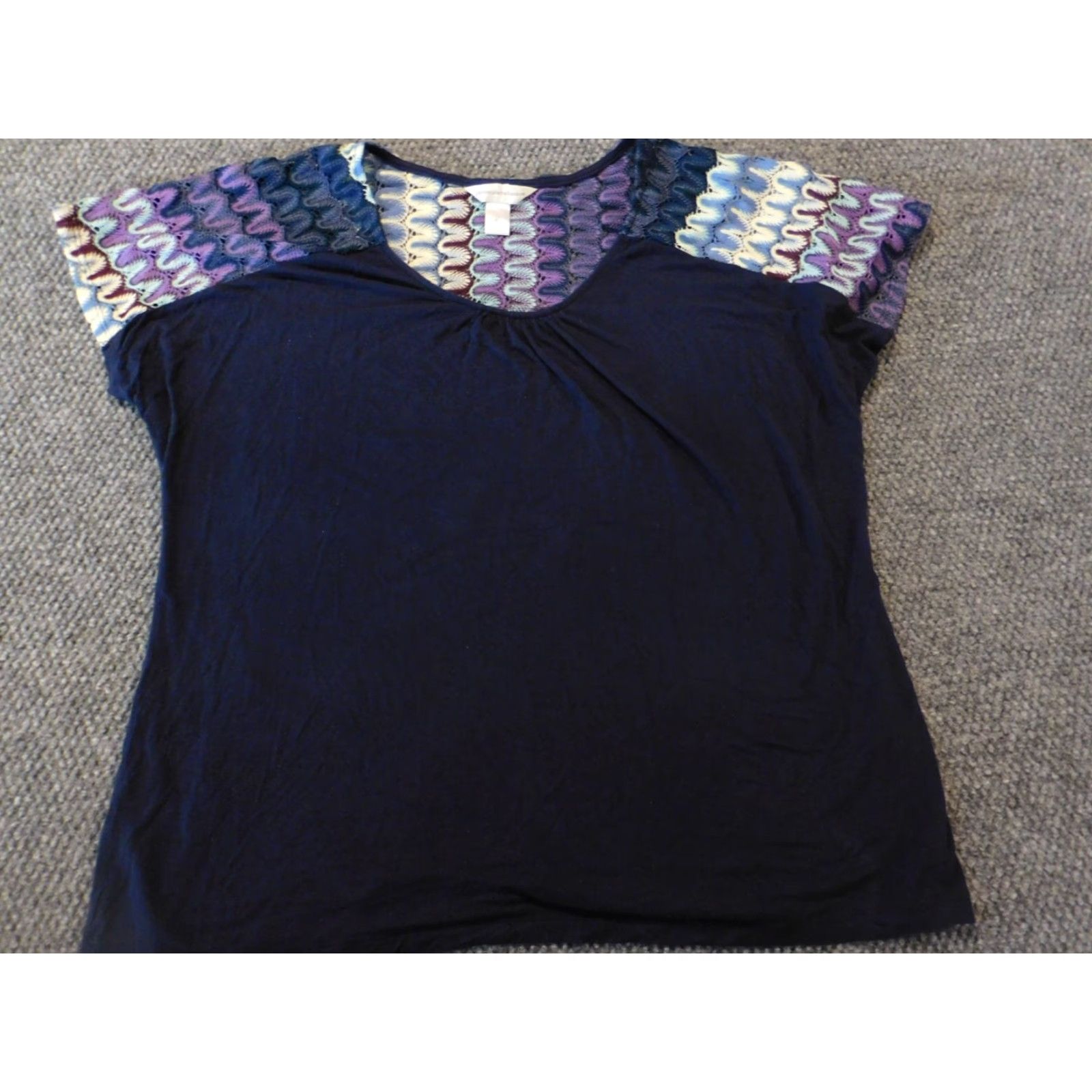Vintage Christopher & Banks Womens Blouse XL Blue Pullover Casual Size XL / US 12-14 / IT 48-50 - 2 Thumbnail
