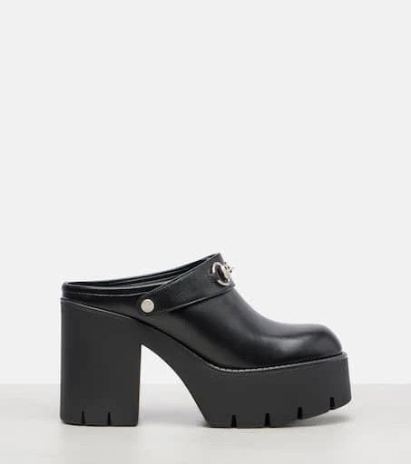 Gucci oc11z526 Women's Platform Mules With Horsebit in Black Size US 6.5 / IT 36.5 - 1 Thumbnail