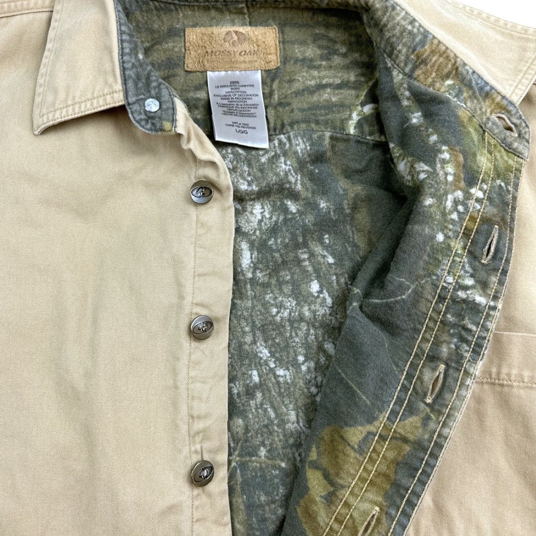 Vintage Mossy Oak Shirt Adult LARGE Brown Camouflage Lined Heavyweight Shacket Campfire Size US L / EU 52-54 / 3 - 6 Thumbnail