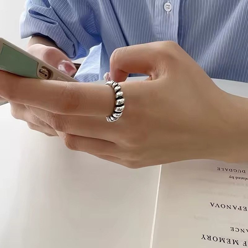 Jewelry Minimalist Handmade Simple Retro Strip Ring Size ONE SIZE - 4 Thumbnail