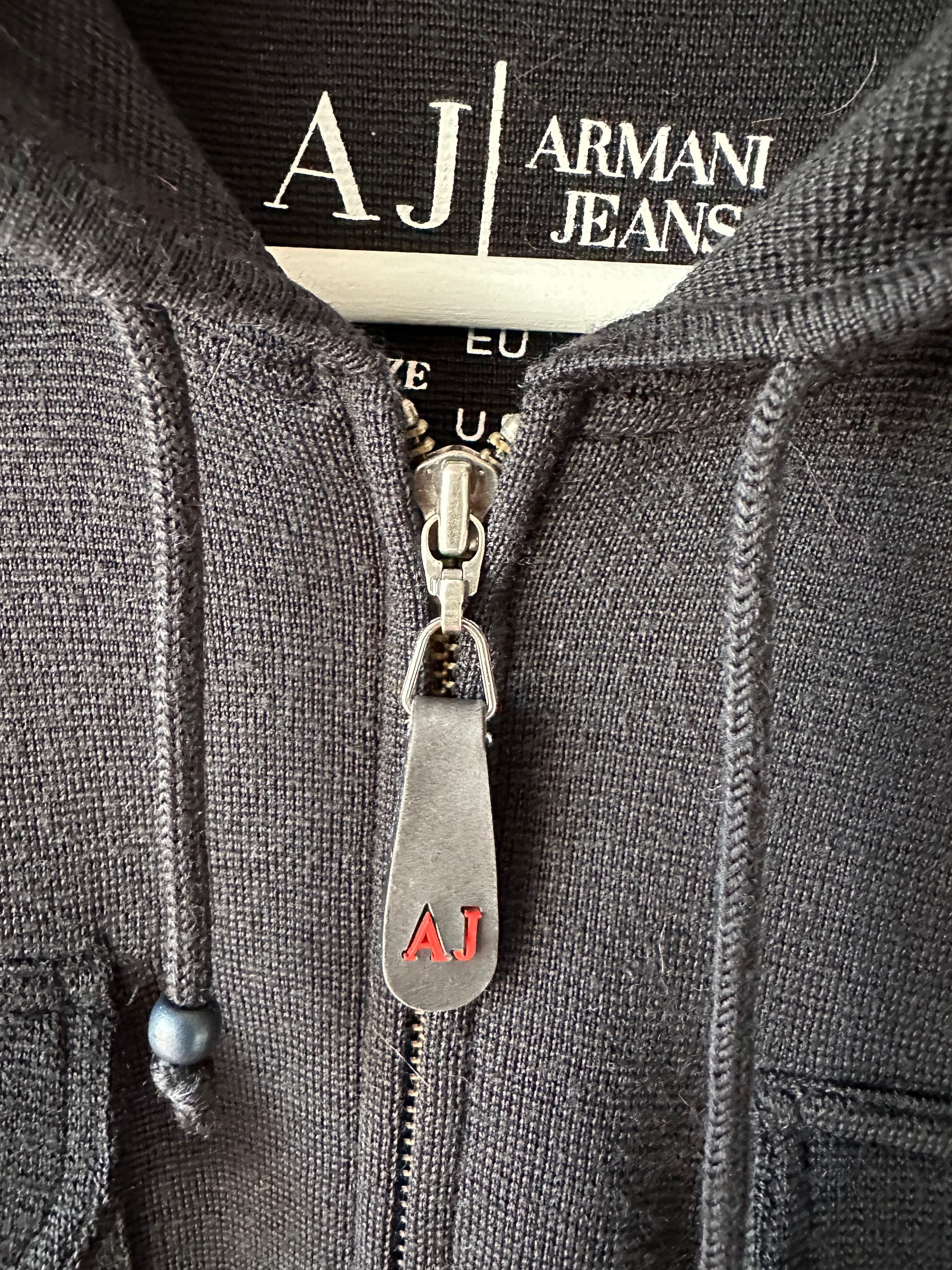 Armani Armani Jeans Wool Blend Hoodie Size M-L Sweater Size US L / EU 52-54 / 3 - 5 Thumbnail