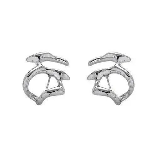 Jewelry Irregular Liquid Metal Hollow Earrings Size ONE SIZE - 3 Thumbnail