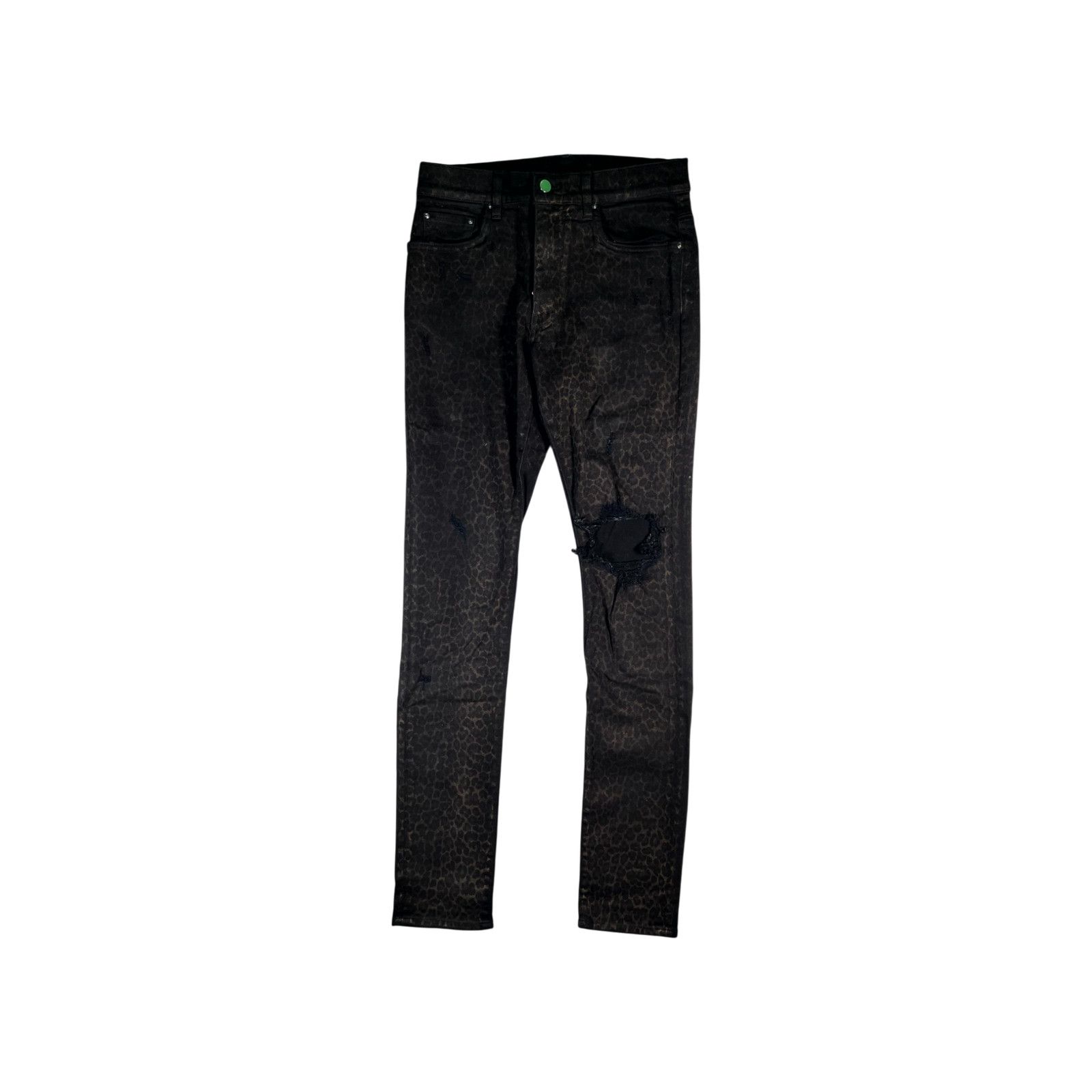 Amiri Amiri Cheetah Black Jeans Size US 31 - 1 Thumbnail