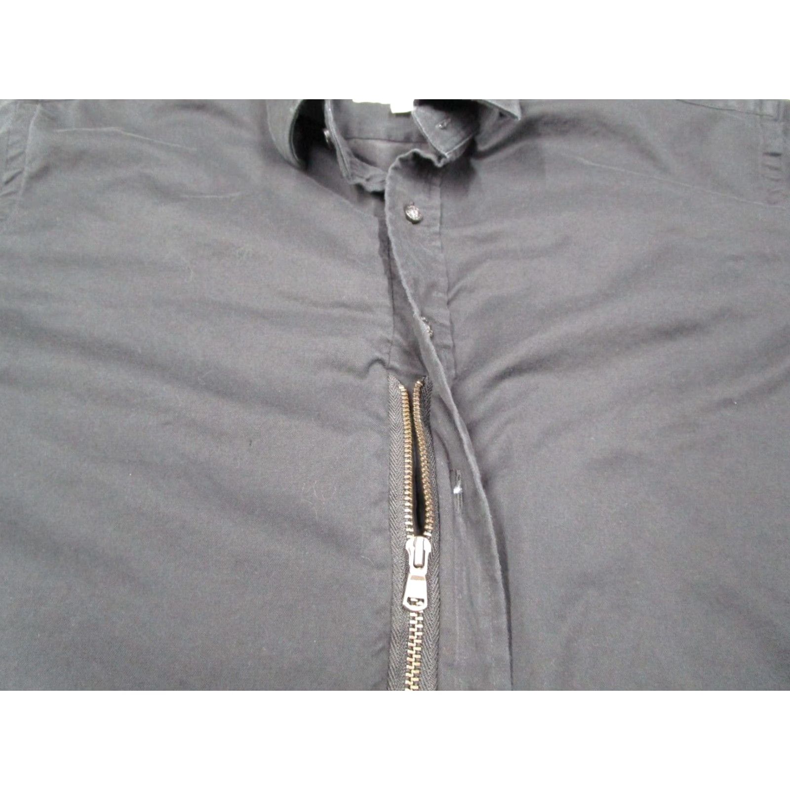 Vintage Teddy Stratford Button-Up Shirt Mens Black Cotton Long Sleeve Zip Up Regular Fit Size US XXS / EU 40 - 3 Thumbnail