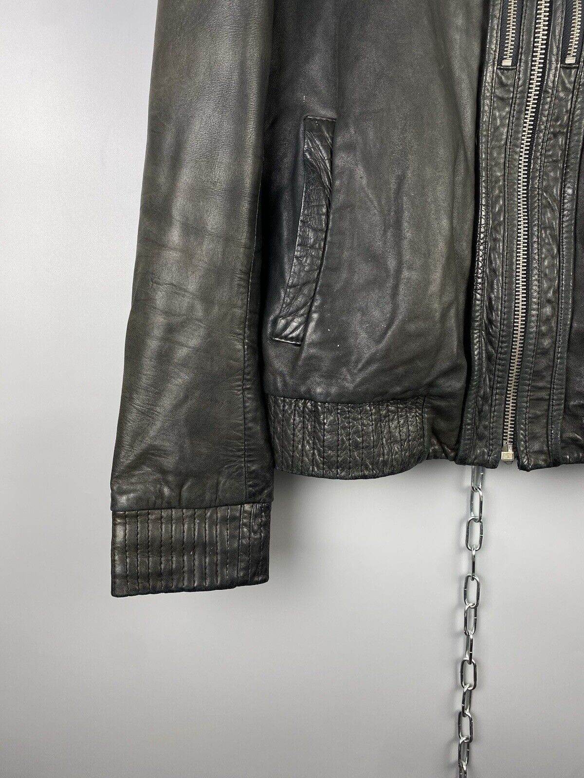 Allsaints Vintage Allsaints Mens Leather Biker Zip Bomber Jacket Size US M / EU 48-50 / 2 - 8 Thumbnail