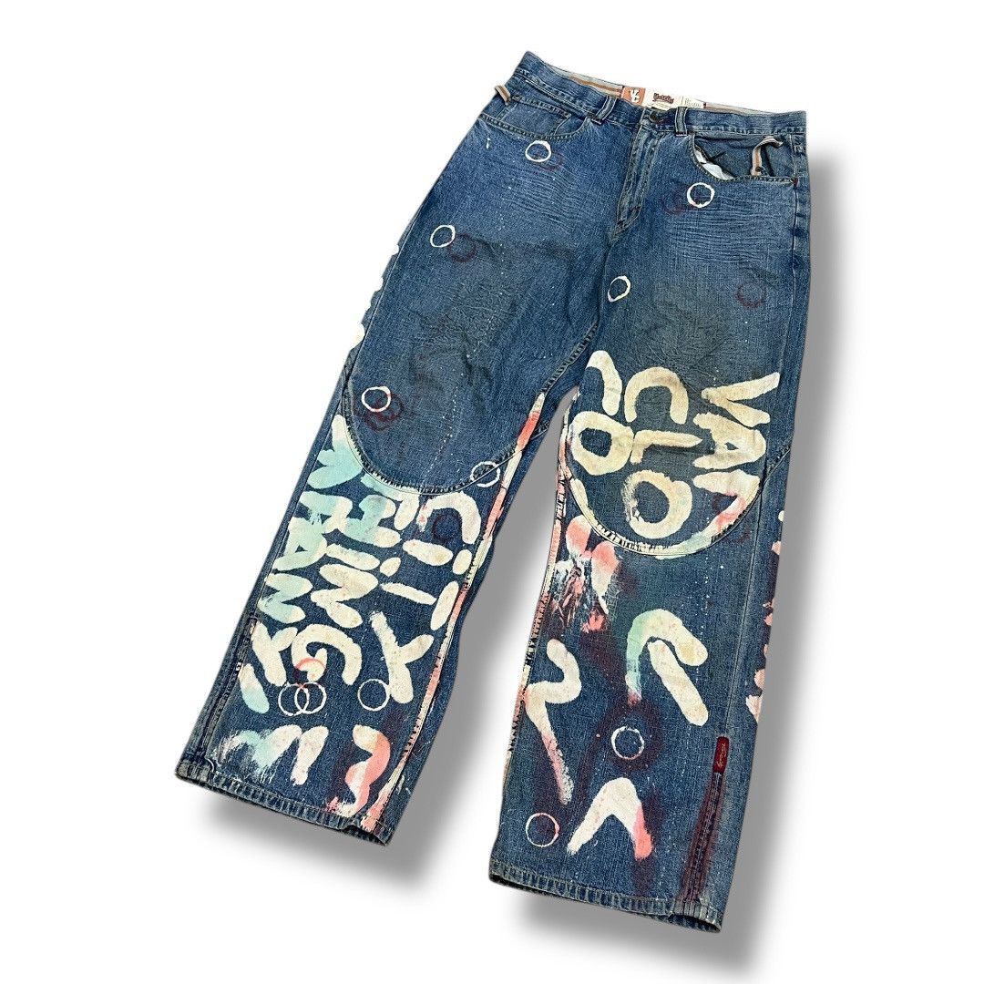 Designer × Japanese Brand VARCITY DISTRESSED JEANS DENIM Size US 34 / EU 50 - 3 Thumbnail