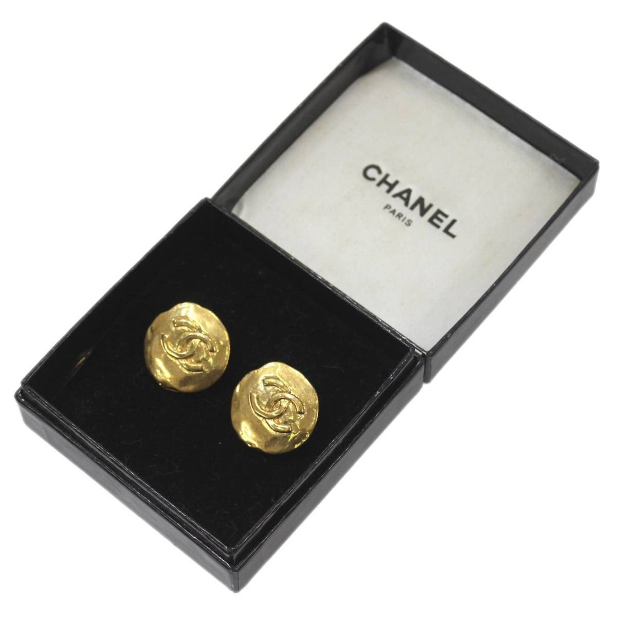 image of Chanel Cocomark Earrings Gold, Women's