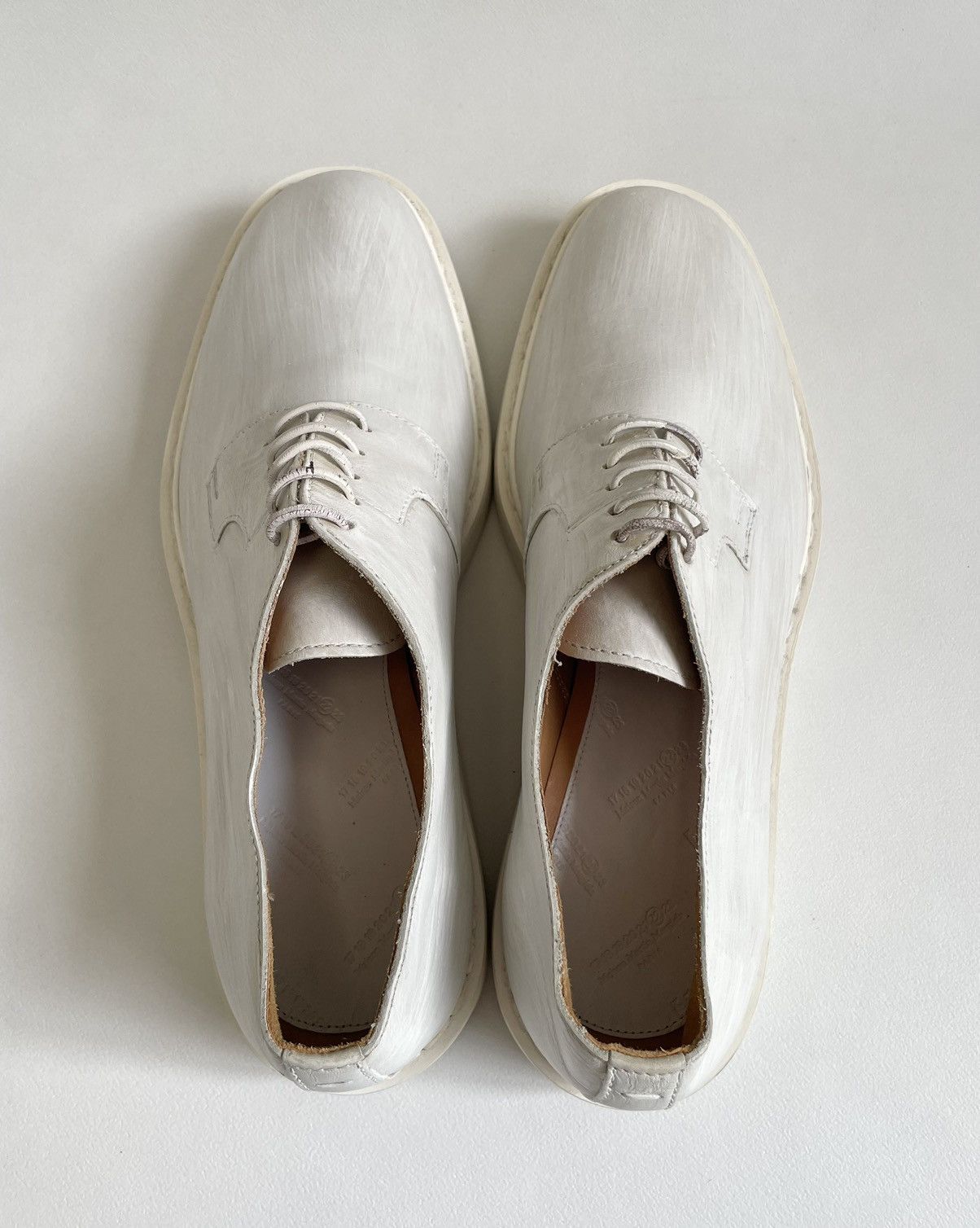 Maison Margiela ‘White Painted’ Wedge Sole Derbies Size US 10 / EU 43 - 12 Thumbnail