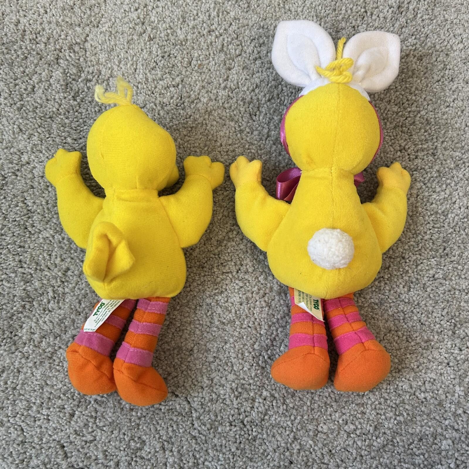 KIKS TYO Vintage 2 Big Bird Dolls 1997 TYCO & Easter Edition - Beanie Size ONE SIZE - 2 Thumbnail