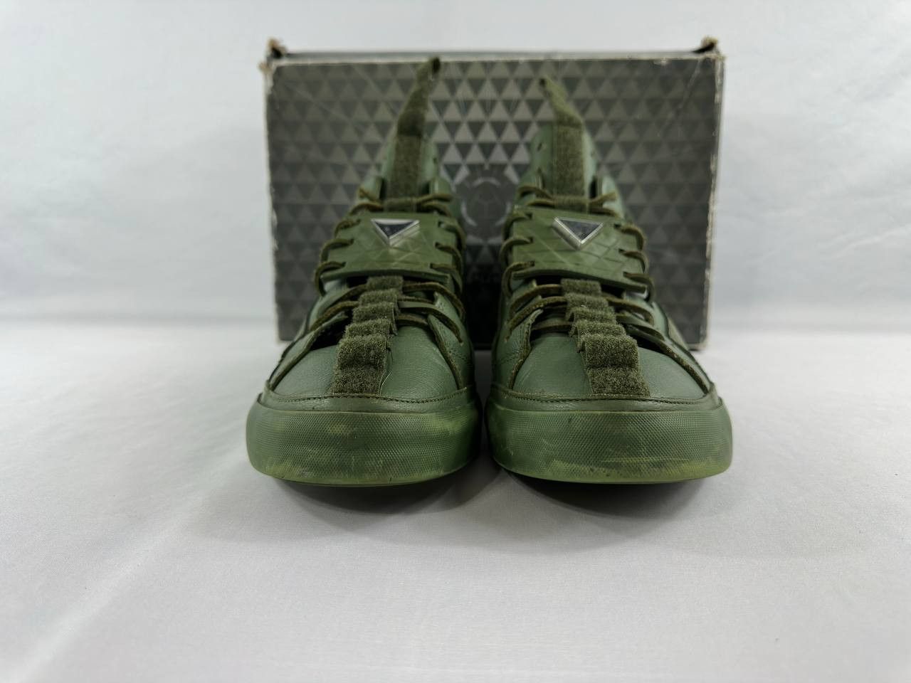 Patrick Mohr K1X x Patrick Mohr Mk6 Army Green High Leather Sneakers Size US 12 / EU 45 - 2 Thumbnail