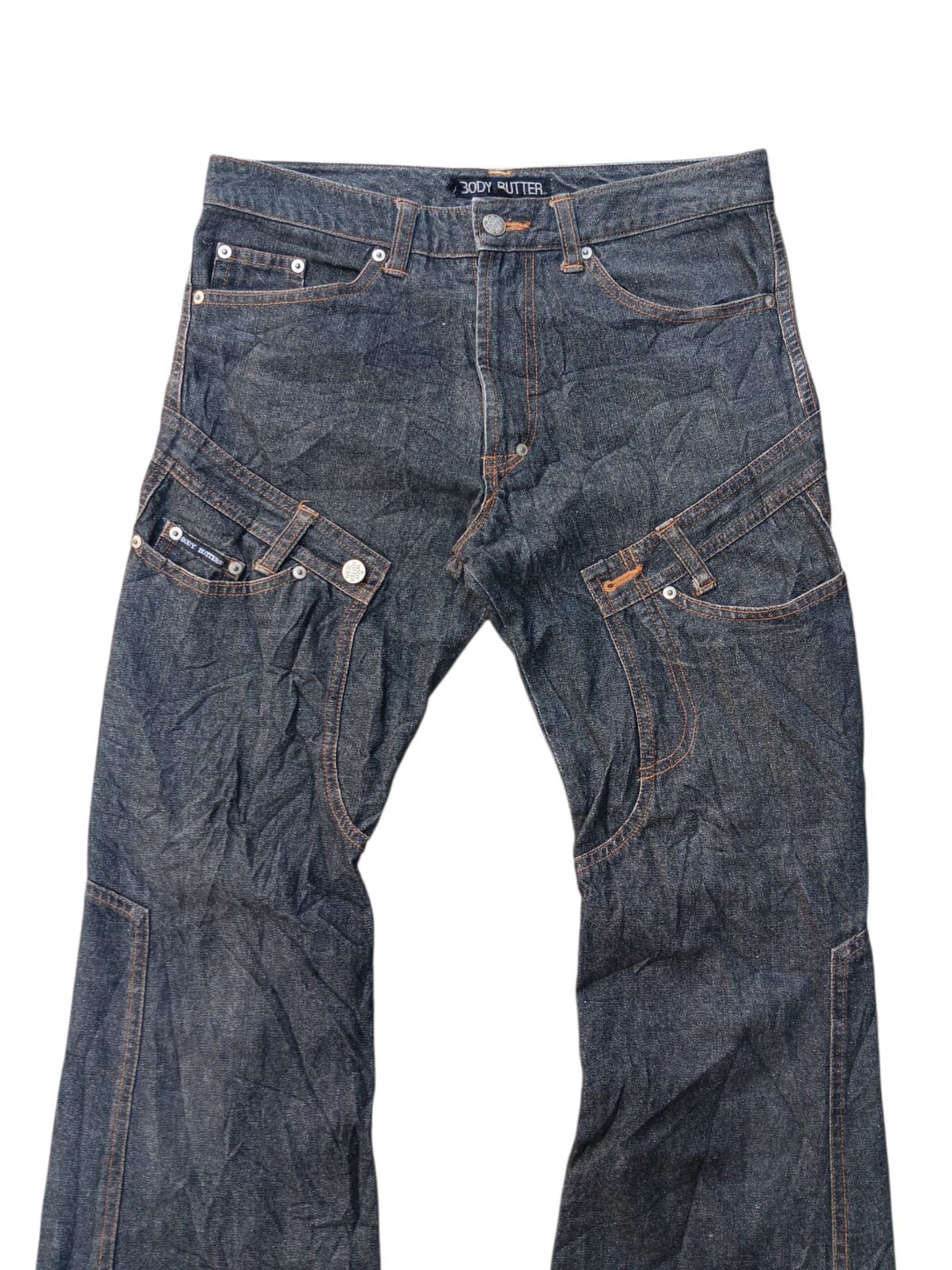 Japanese Brand Bodybutter recycle denim re build flared pants Size US 31 - 2 Thumbnail