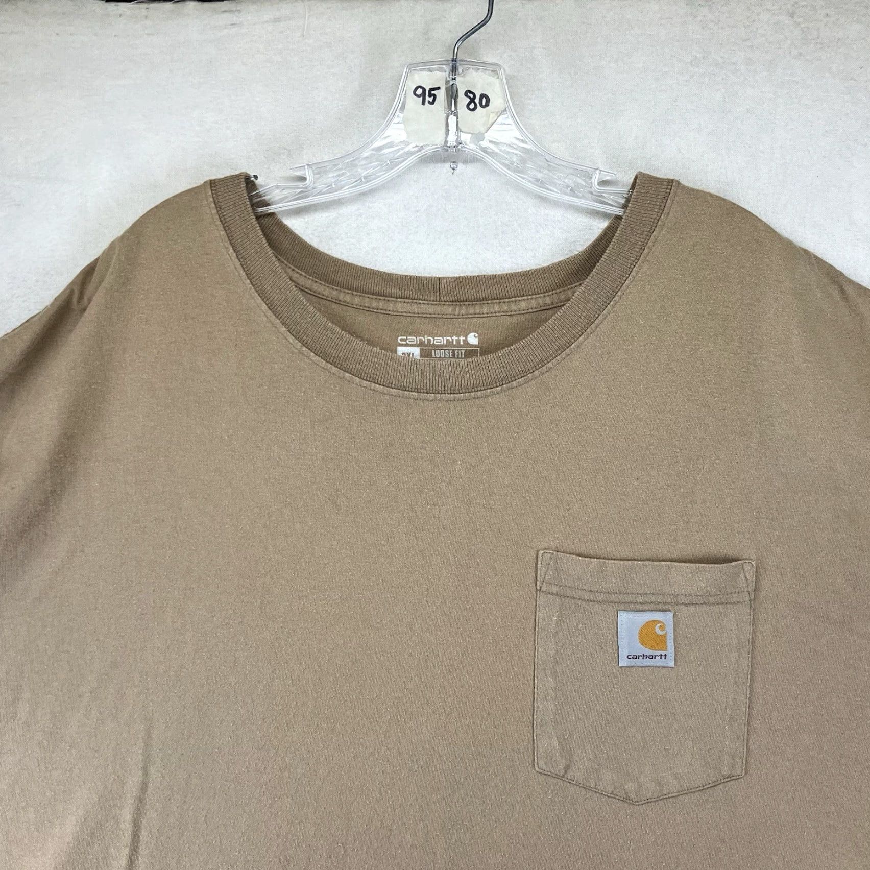 Carhartt Carhartt Mens T-Shirt 3XL Short Sleeve Crew Neck All Cotton Desert Sand Regular Fit Pockets Logo Vintage N/A Size US XXL / EU 58 / 5 - 5 Thumbnail