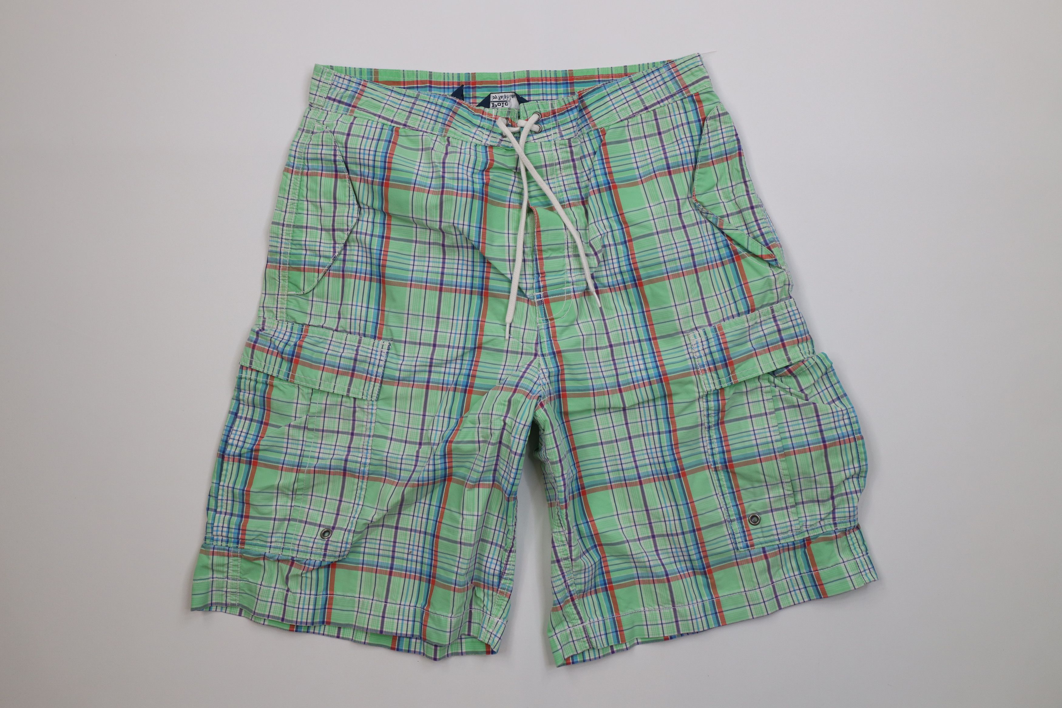 Ralph Lauren Vintage 90s Ralph Lauren Plaid Cargo Shorts Swim Trunks Size US 32 / EU 48 - 1 Thumbnail