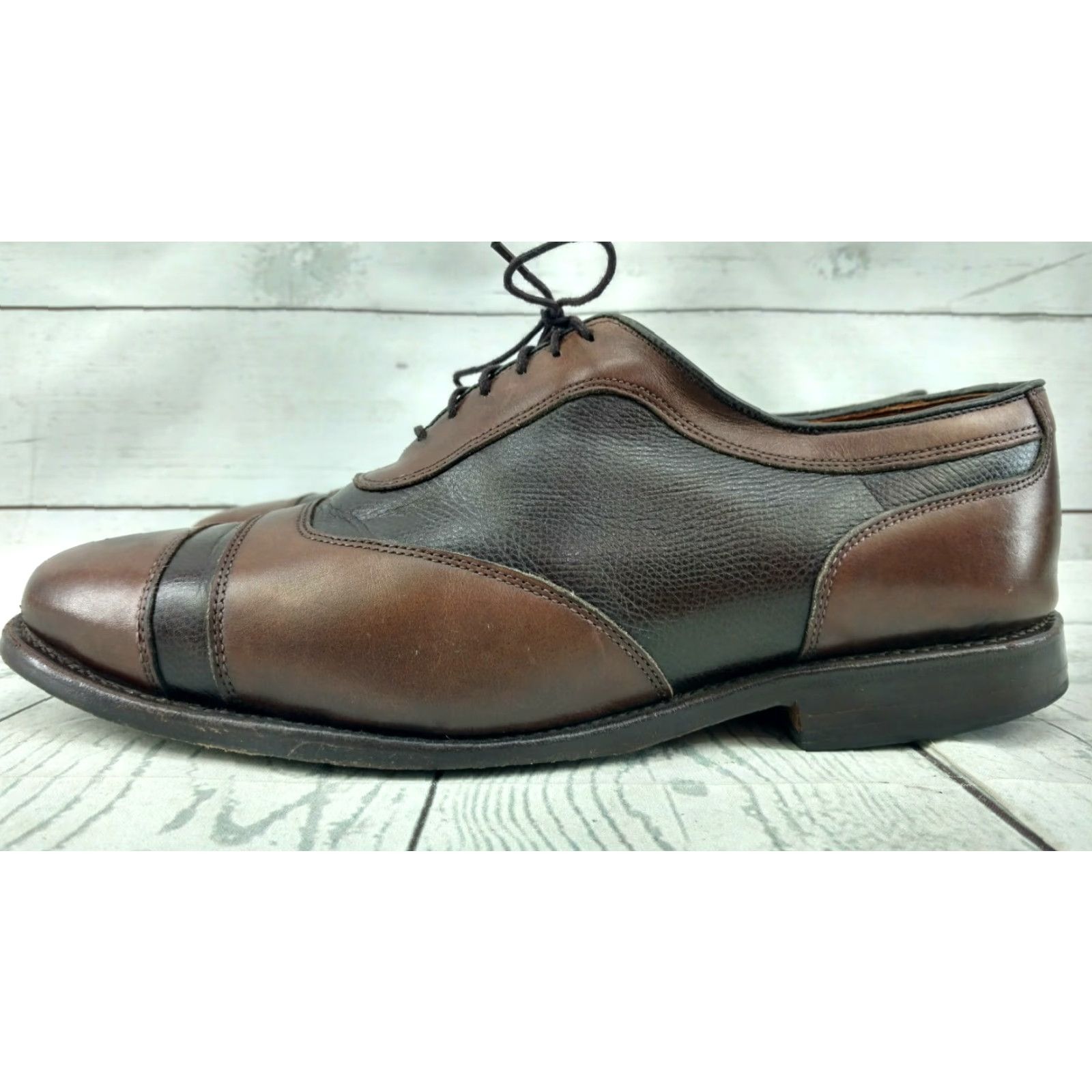 Allen Edmonds Allen Edmonds Oxfords Dress Brown Cap Toe Two Tone Leather Size 9.5 Mens Shoes Size ONE SIZE - 7 Thumbnail