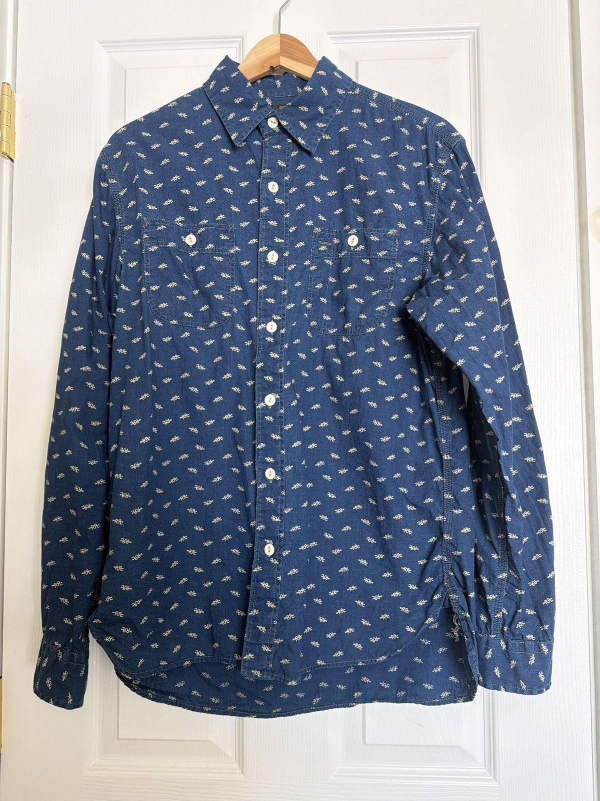 RRL Ralph Lauren RRL Indigo Logo Print Workshirt Size US M / EU 48-50 / 2 - 1 Thumbnail